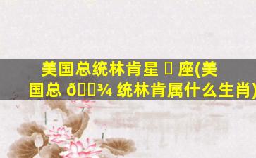美国总统林肯星 ☘ 座(美国总 🌾 统林肯属什么生肖)